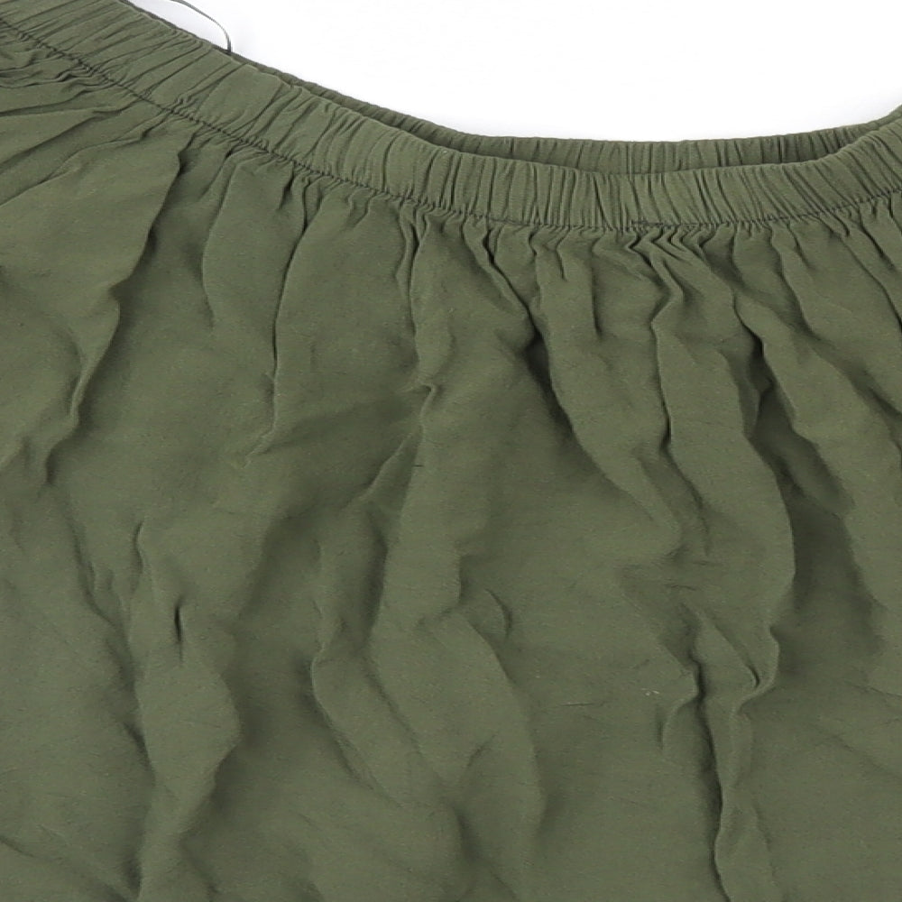 Select Womens Green  Viscose Basic T-Shirt Size 10 Round Neck