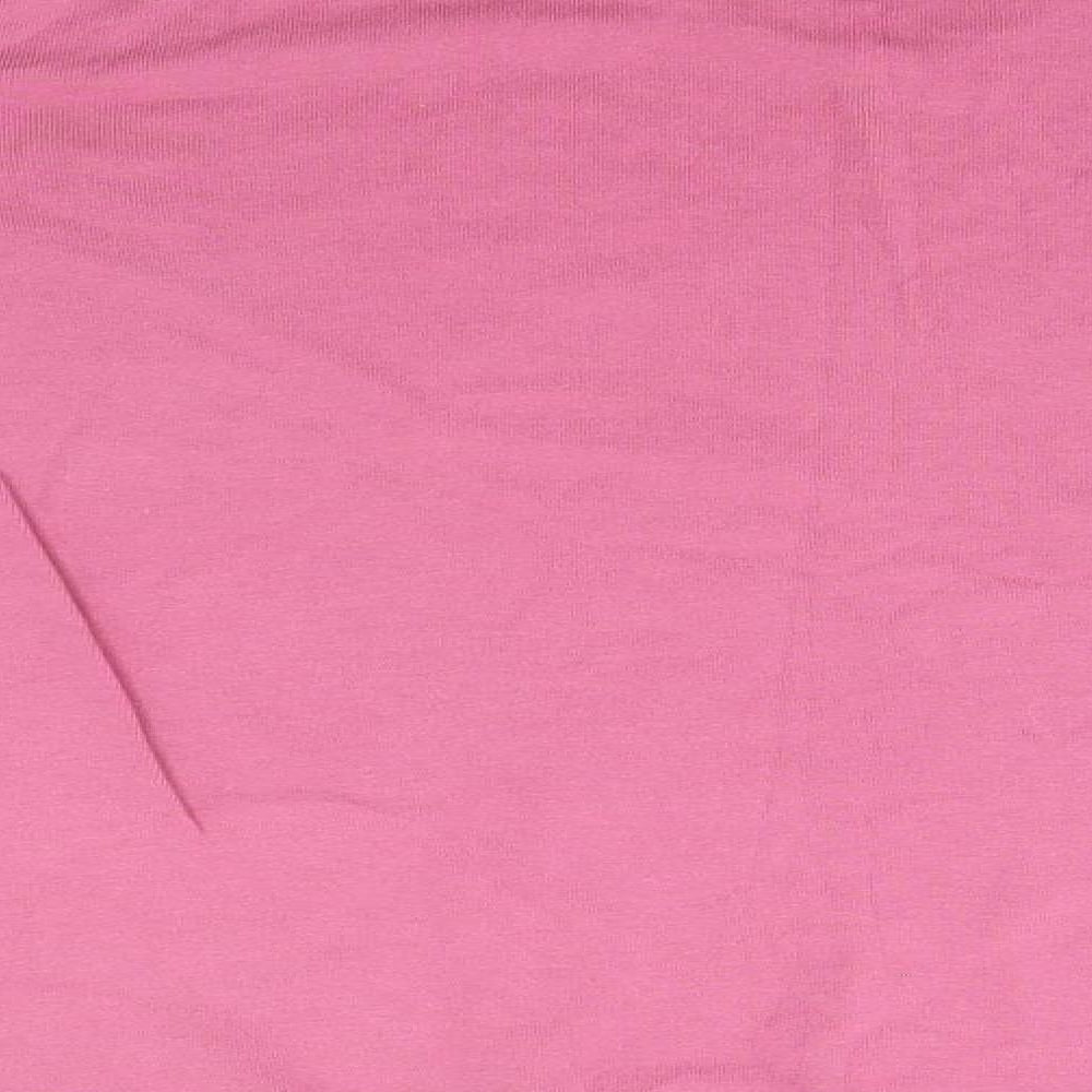 EWM Womens Pink Round Neck  Cotton Pullover Jumper Size 18