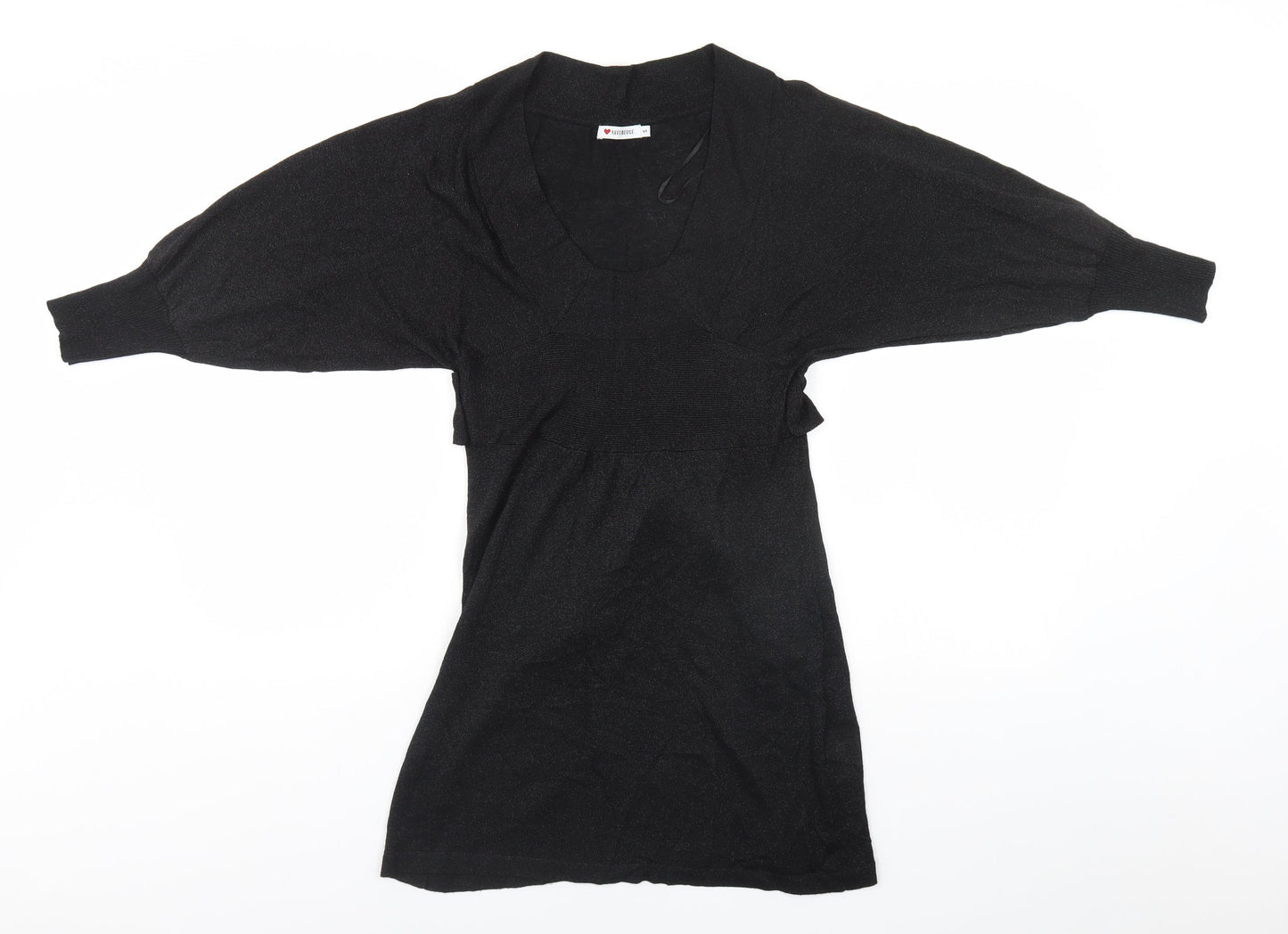 Preworn Womens Black  Viscose A-Line  Size S  Round Neck