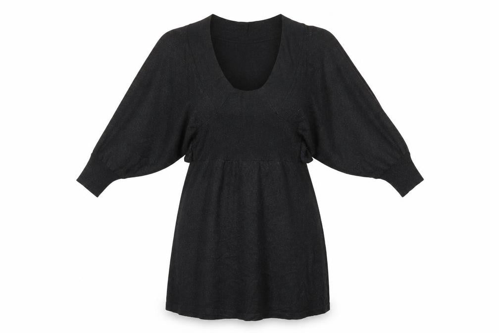 Preworn Womens Black  Viscose A-Line  Size S  Round Neck