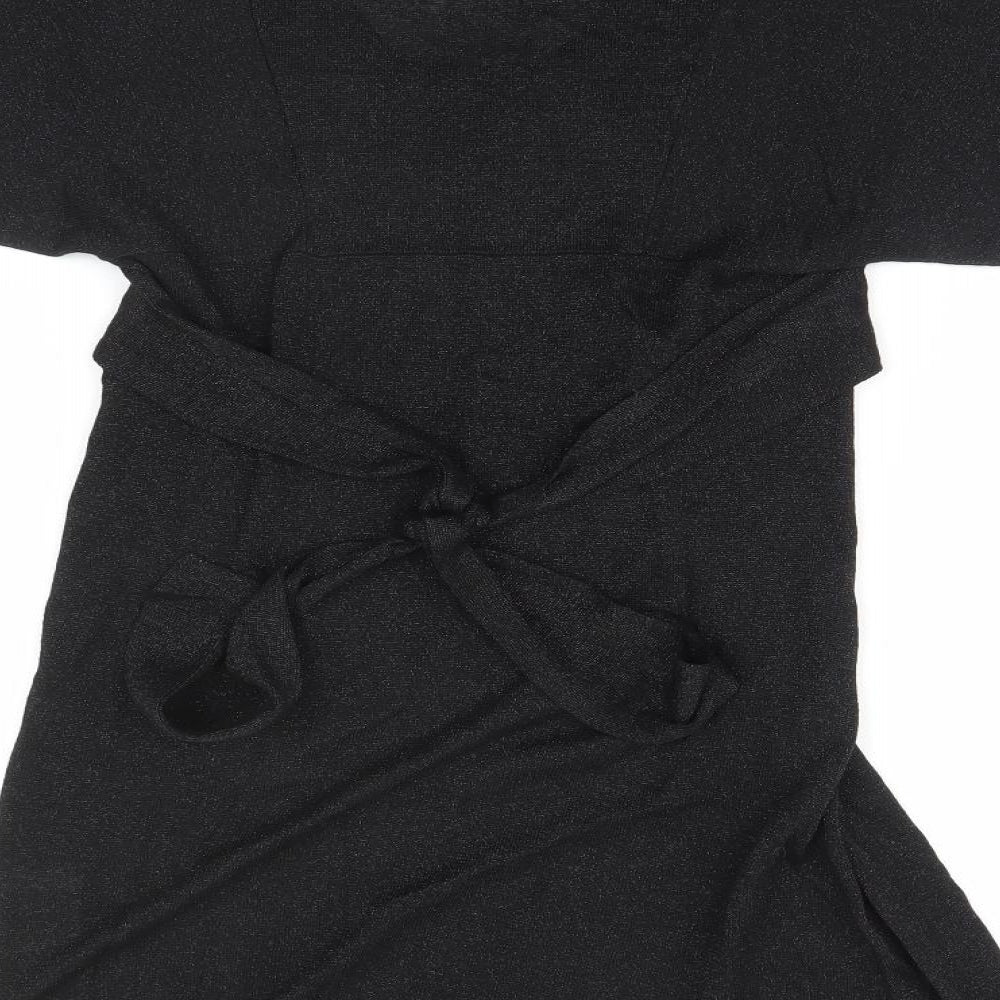 Preworn Womens Black  Viscose A-Line  Size S  Round Neck