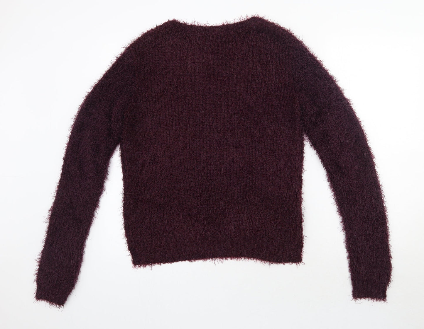 H&M Womens Purple Round Neck  Polyester Pullover Jumper Size L