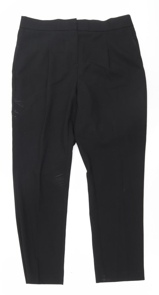 NEXT Womens Black  Polyester Trousers  Size 10 L23 in Regular Zip
