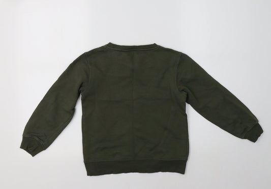 Very Boys Green Striped Cotton Pullover Sweatshirt Size 8 Years
