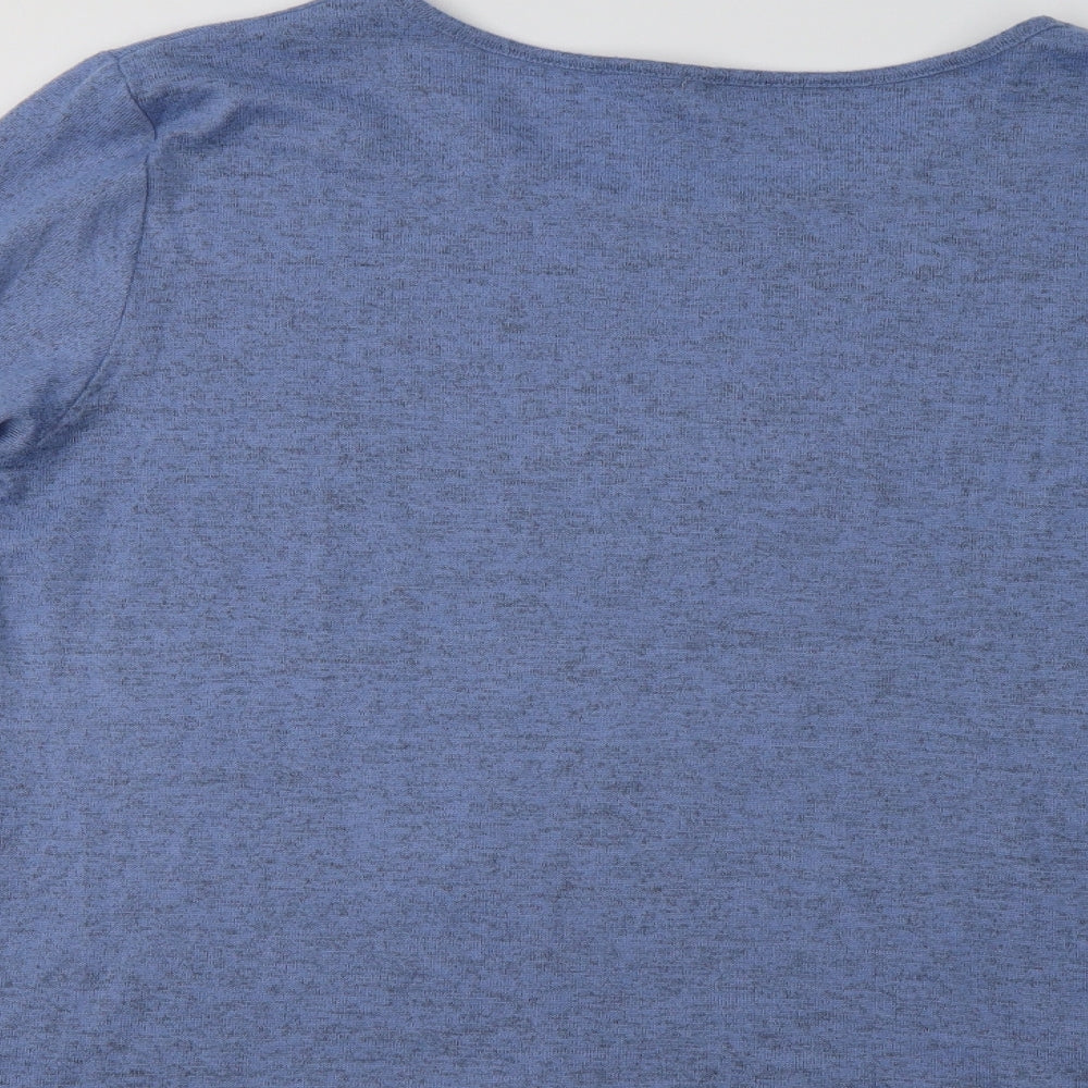 Ellie B. Womens Blue Crew Neck  Polyester Pullover Jumper Size XL