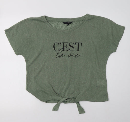 Peacocs Womens Green  Polyester Basic Blouse Size 10 Boat Neck - C'est La Vie