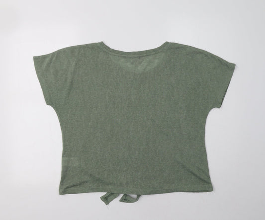Peacocs Womens Green  Polyester Basic Blouse Size 10 Boat Neck - C'est La Vie