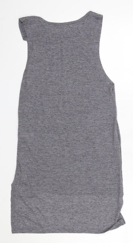 New Look Womens Grey  Polyester Basic Tank Size 8 Round Neck