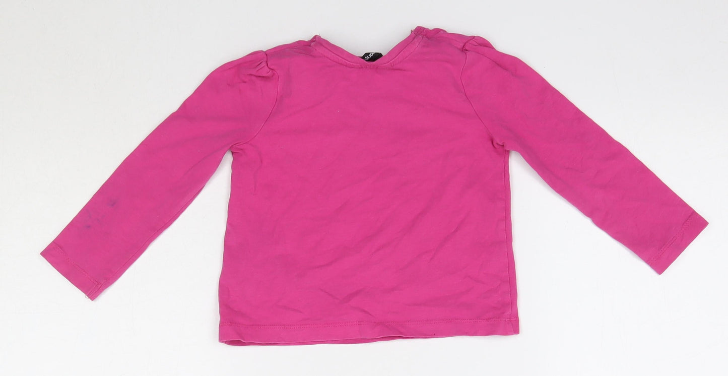 George Baby Pink  Cotton Basic Blouse Size 18-24 Months Round Neck