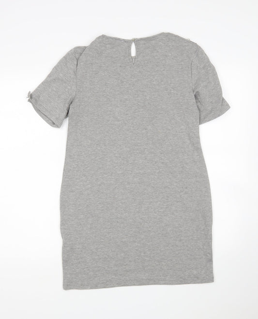 ASOS Womens Grey  Polyester Jumper Dress  Size 8  Round Neck