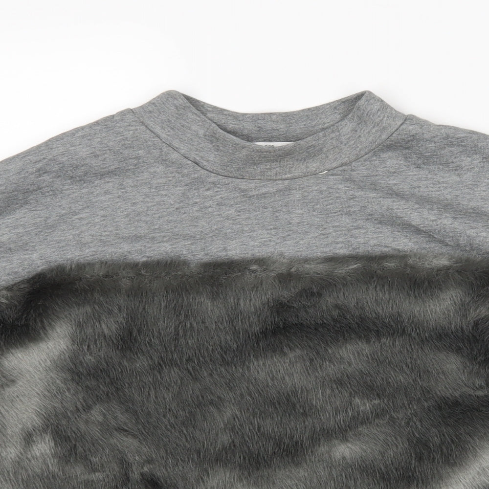 Oh My live Womens Grey  Cotton Pullover Sweatshirt Size S