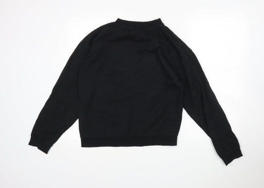 In the Style Womens Black  Cotton Pullover Sweatshirt Size S