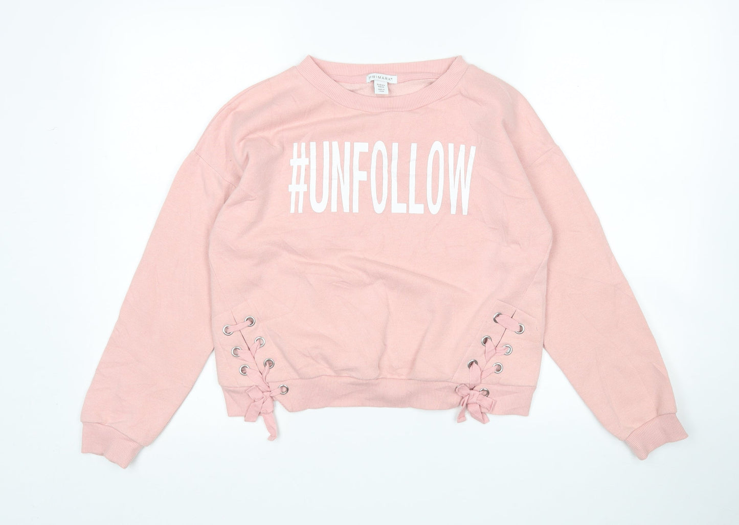 Primark Girls Pink  Polyester Pullover Sweatshirt Size 11-12 Years