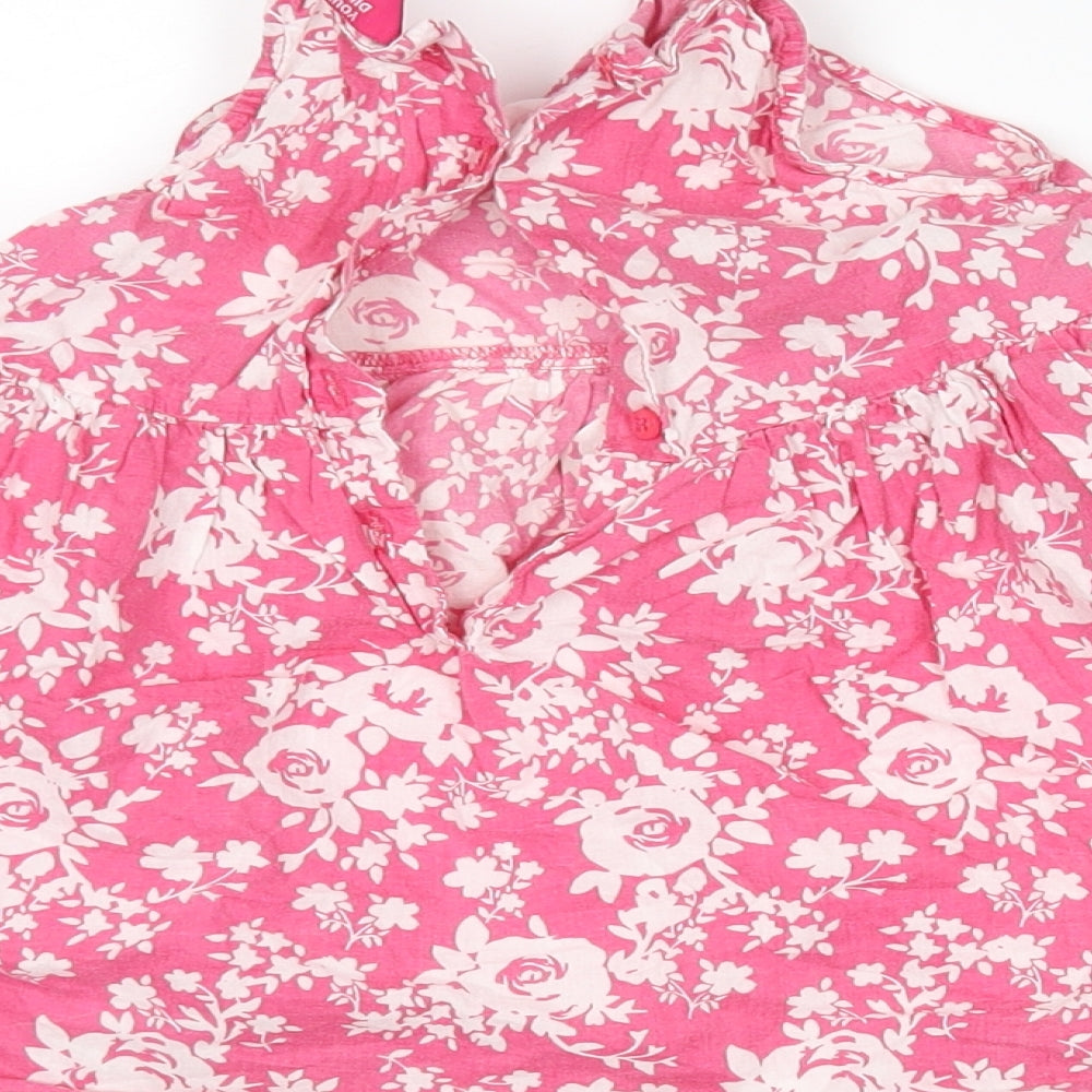 YD Girls Multicoloured Floral Cotton A-Line  Size 3-4 Years  Square Neck