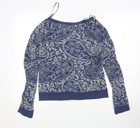 H^M Womens Multicoloured Paisley Cotton Pullover Sweatshirt Size M