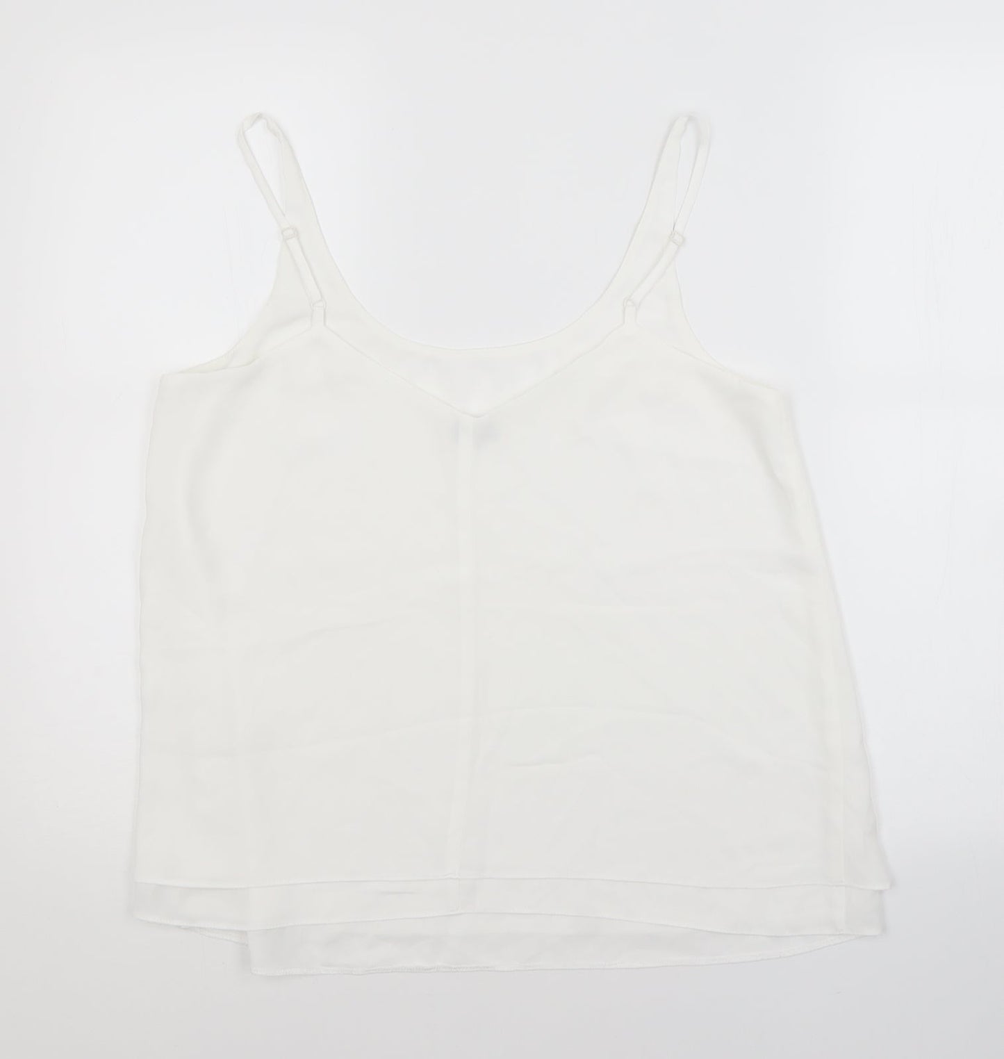 Miss Selfridge Womens White   Basic Tank Size 12 Scoop Neck