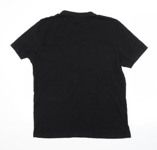 Boohoo Mens Black  Cotton  T-Shirt Size M Crew Neck