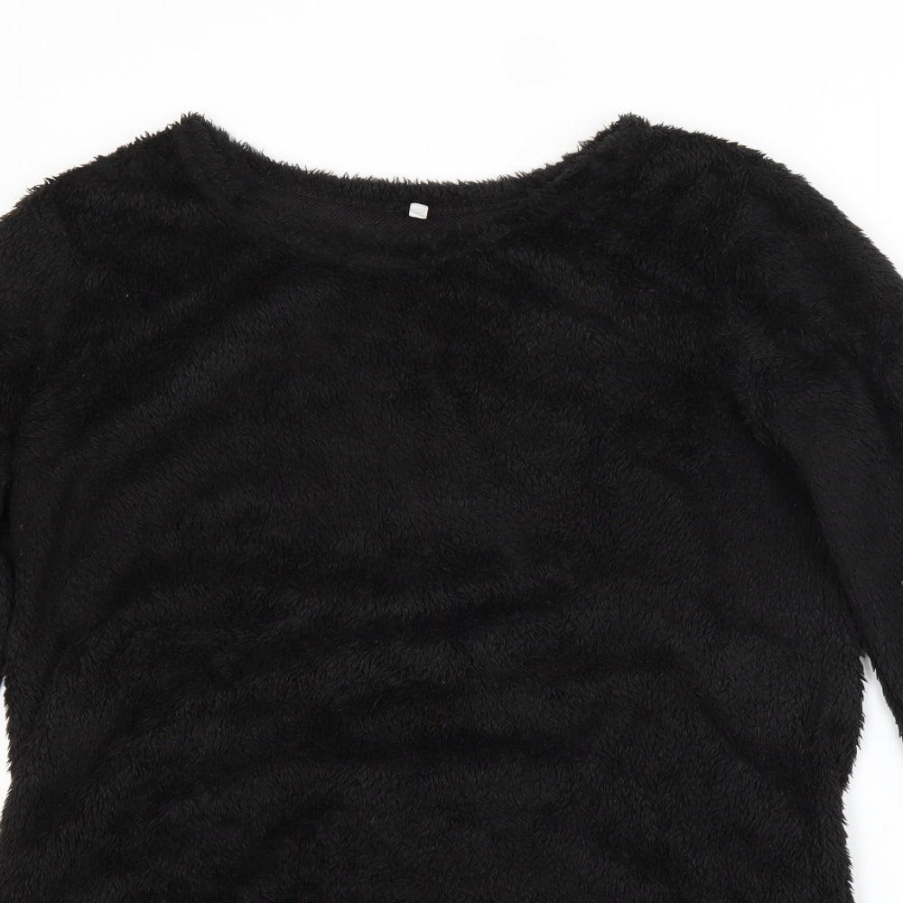 Preworn Womens Black Crew Neck  Cotton Pullover Jumper Size 2XL