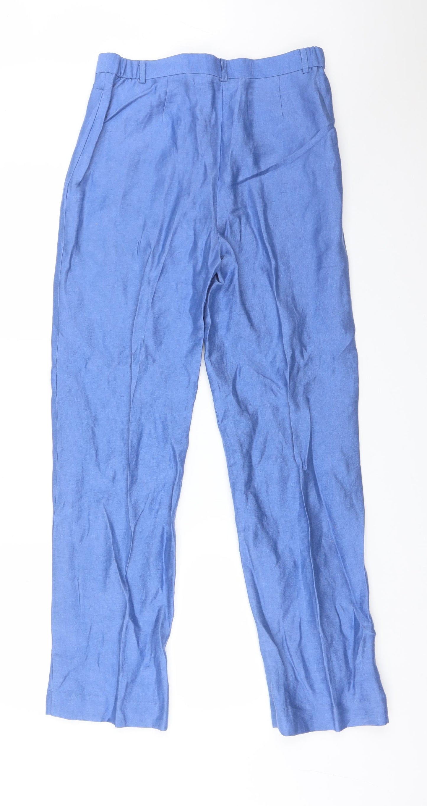 ROWLANDS Womens Blue  Viscose  Trousers Size 10 L31 in Regular