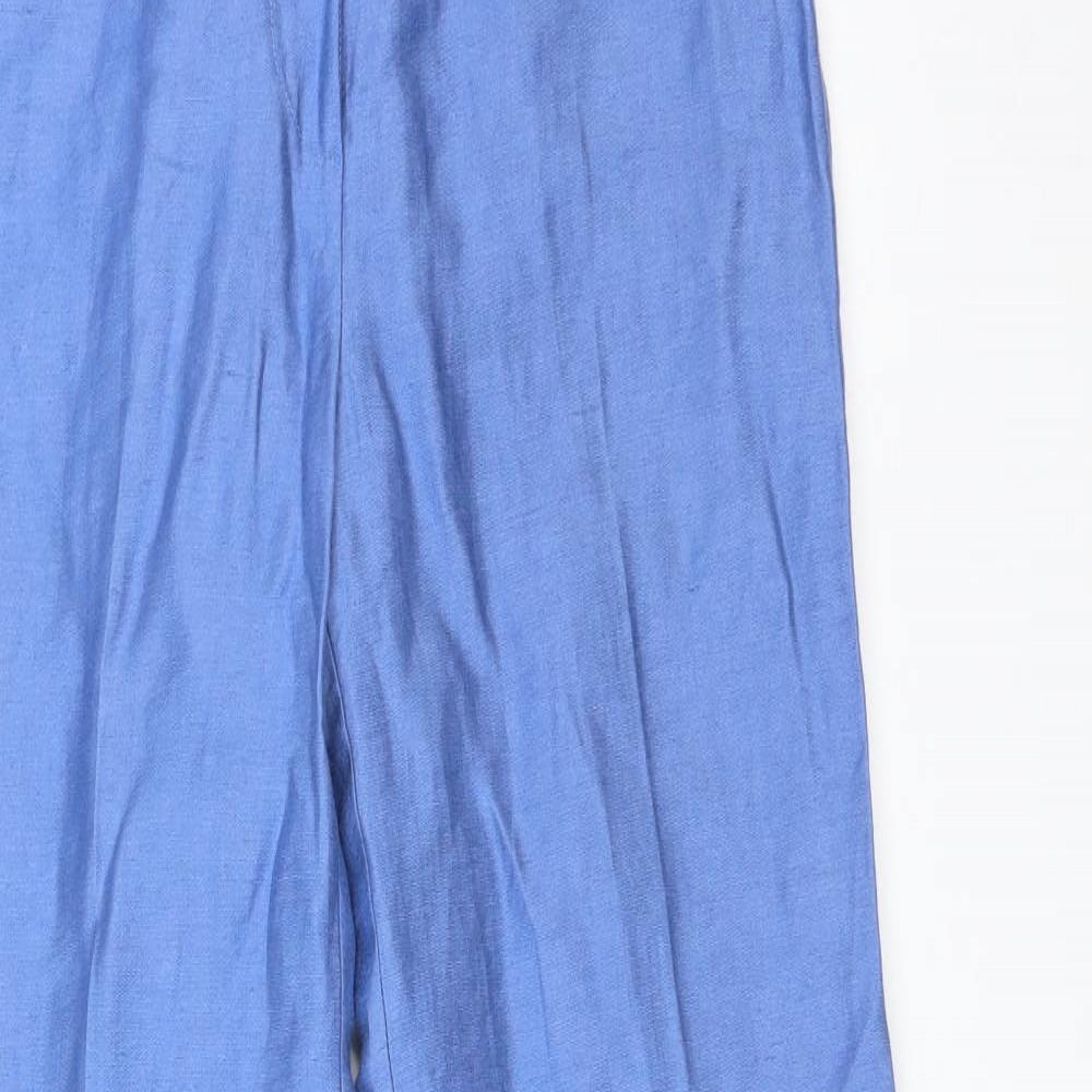ROWLANDS Womens Blue  Viscose  Trousers Size 10 L31 in Regular