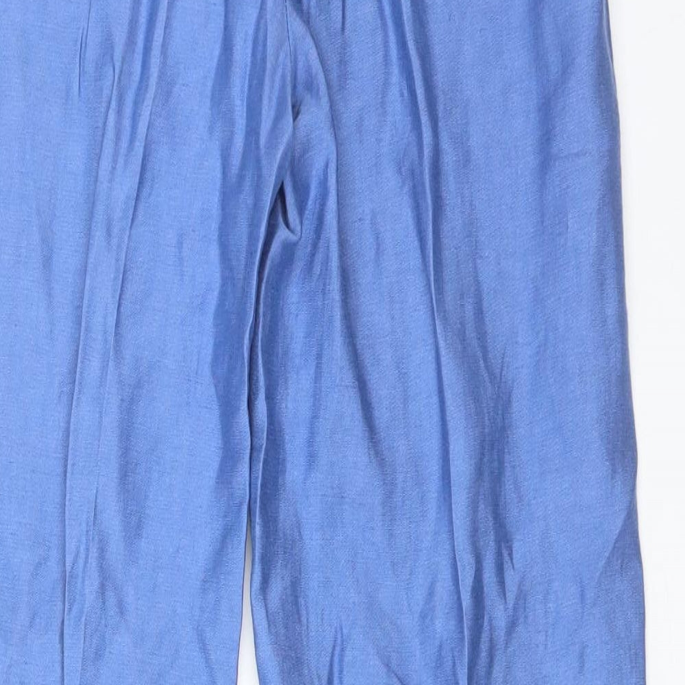 ROWLANDS Womens Blue  Viscose  Trousers Size 10 L31 in Regular