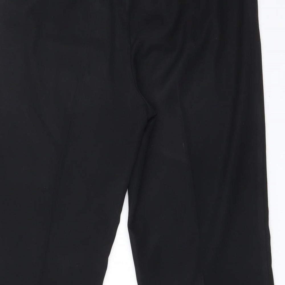 M&S Womens Black  Polyester Dress Pants Trousers Size 14 L26 in Regular