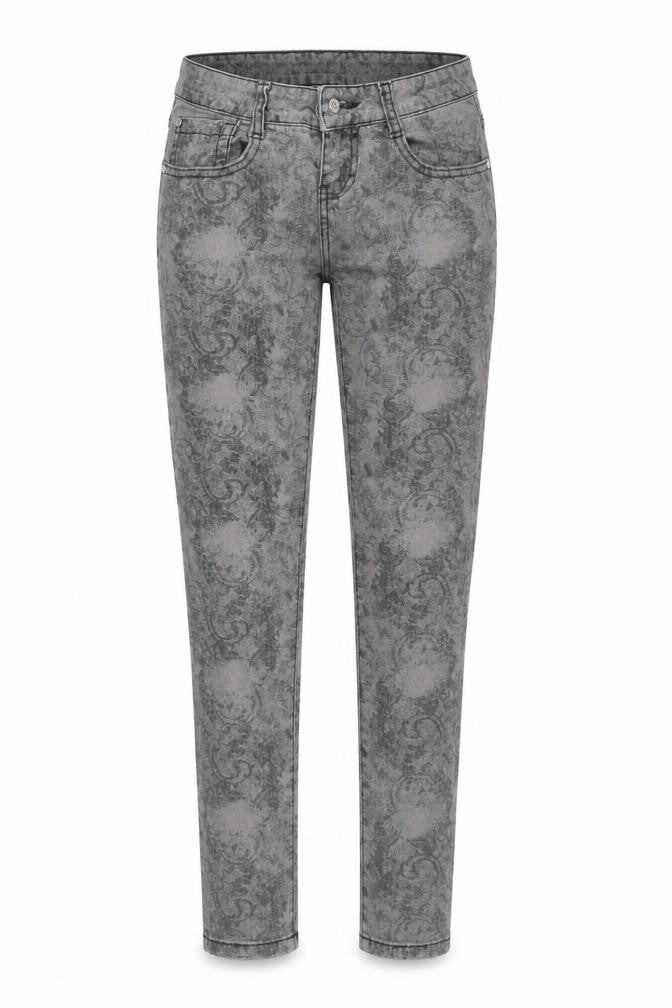 Falmer Heritage Womens Grey Paisley Cotton Skinny Jeans Size 8 L30 in Regular