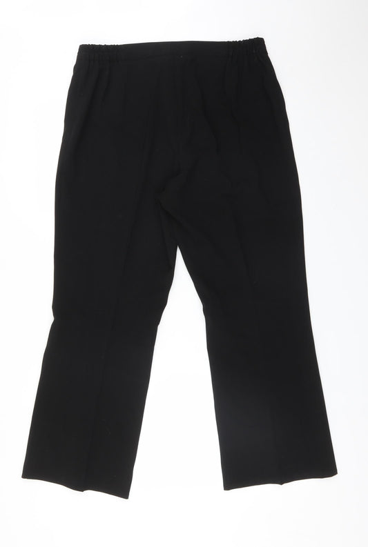 Agenda Womens Black  Polyester Dress Pants Trousers Size 16 L28 in Regular