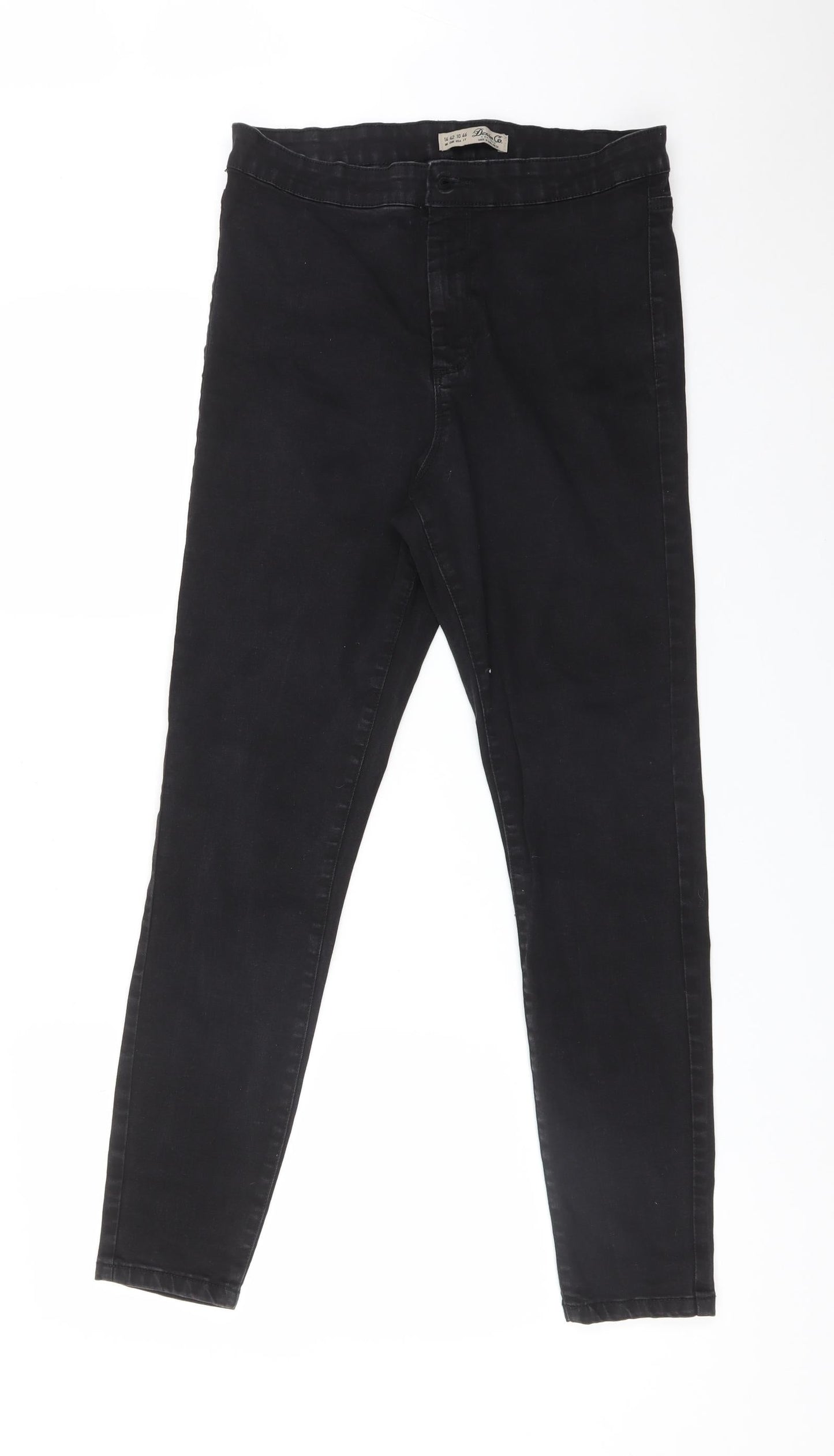 DENIM CO Womens Black  Cotton Skinny Jeans Size 14 L27 in Regular