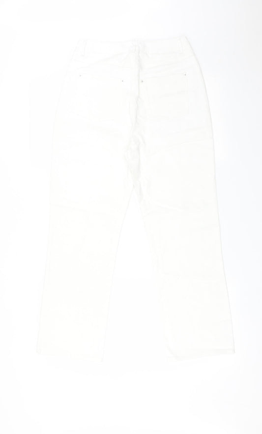 Fashion Union Womens White  Cotton Straight Jeans Size 8 L25 in Regular