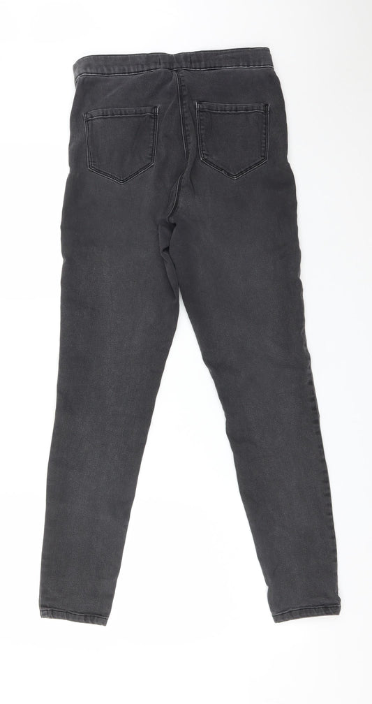 George Womens Black  Cotton Skinny Jeans Size 12 L28 in Regular