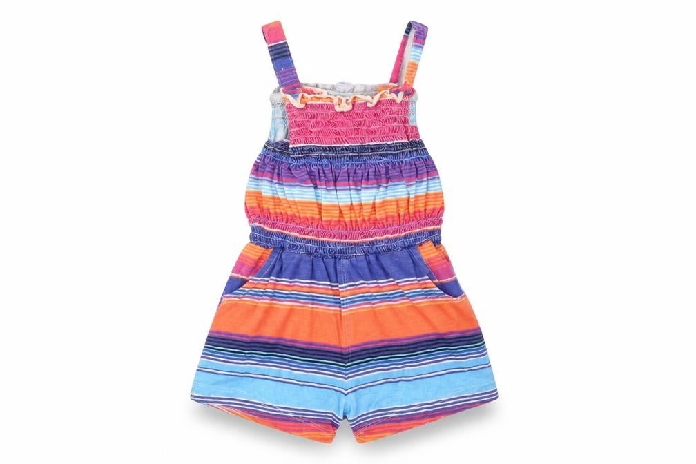 Blue Zoo Baby Multicoloured Striped Cotton Babygrow One-Piece Size 12-18 Months
