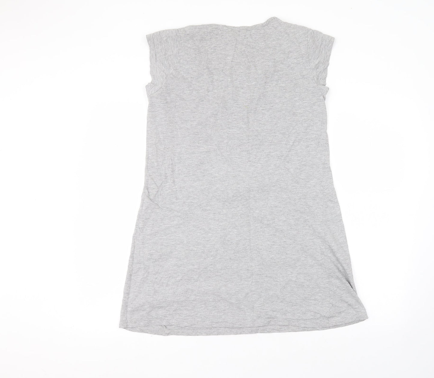 Preworn Womens Grey  Cotton Basic T-Shirt Size 12 Round Neck