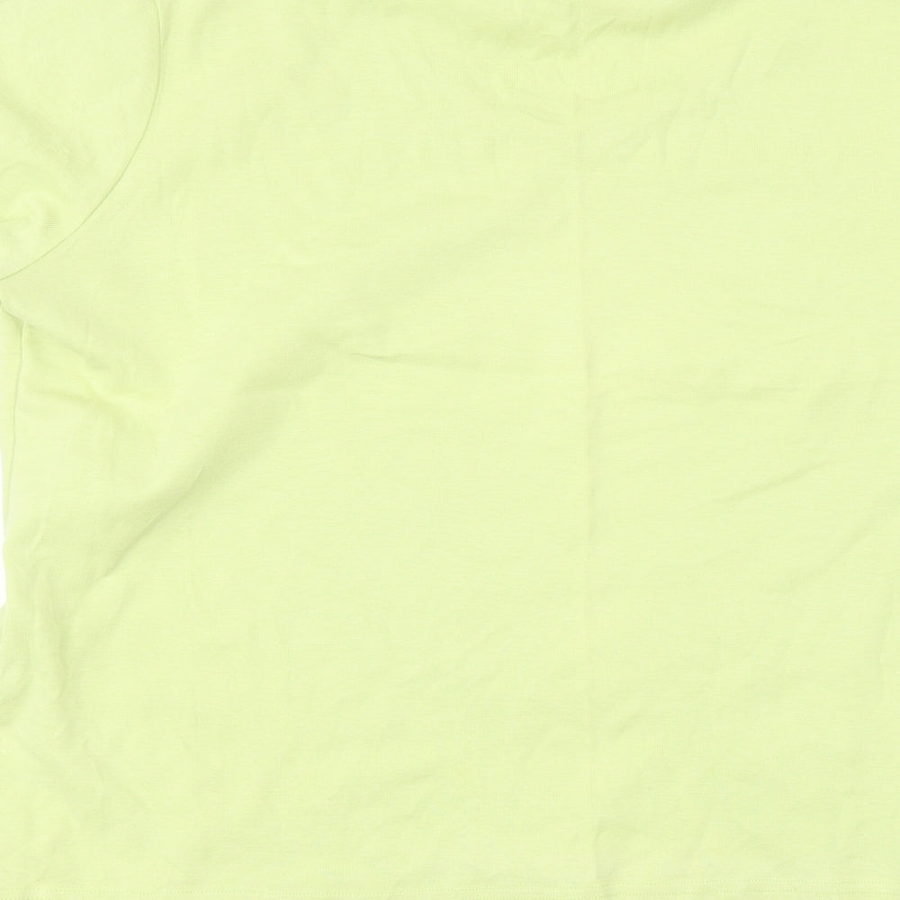BM Mens Green  Cotton  T-Shirt Size L Round Neck