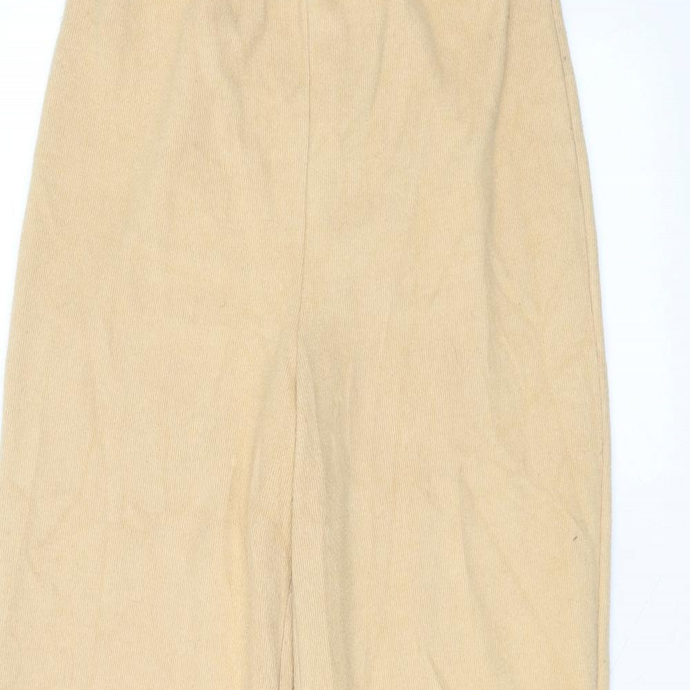 Zara Womens Brown  Polyester Trousers  Size M L27 in Regular