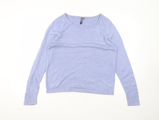 originals Womens Blue Round Neck  Acrylic Pullover Jumper Size 14