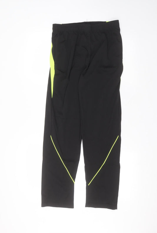 Preworn Mens Black  Polyester Sweatpants Trousers Size M L27 in Regular