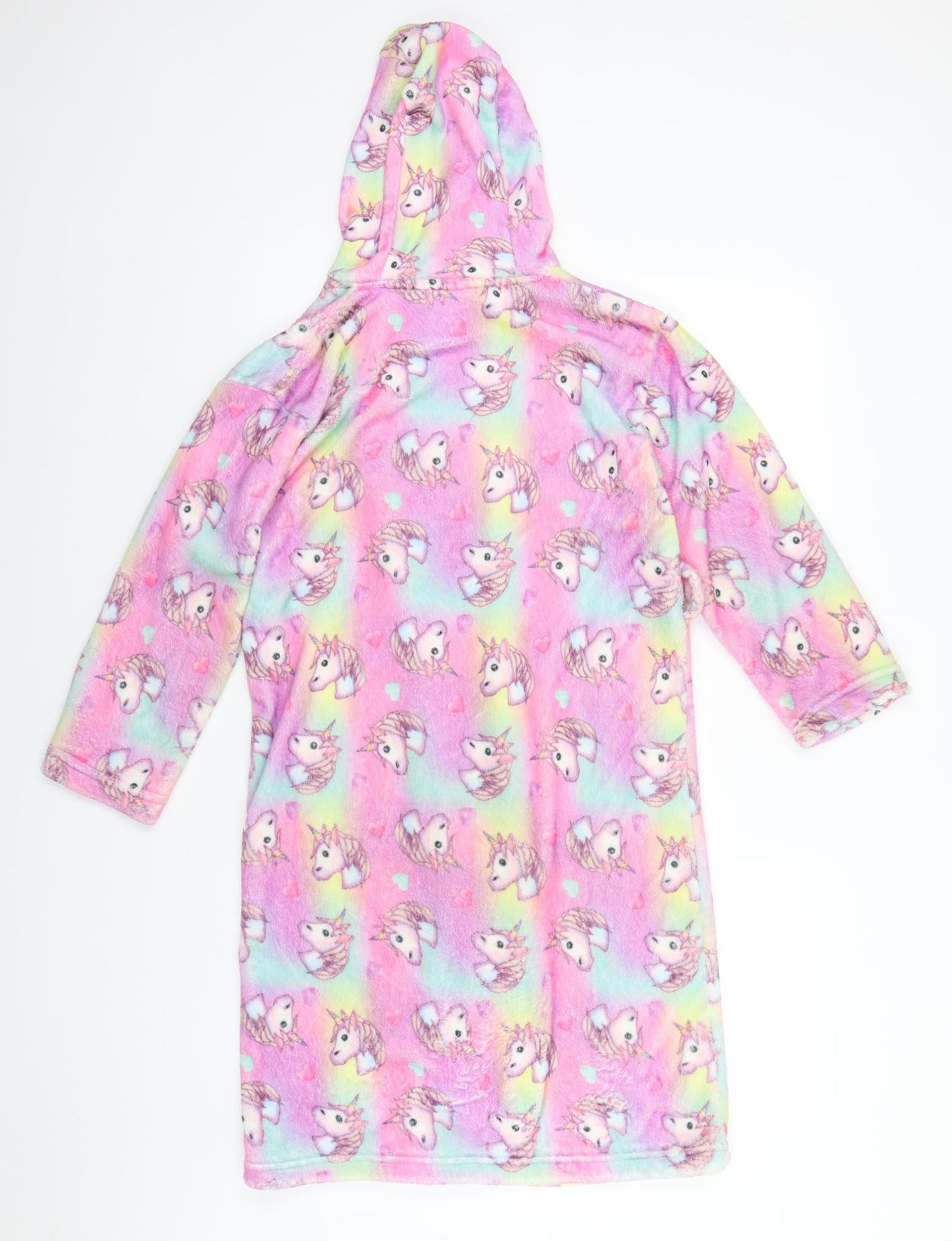Emoji Girls Pink Animal Print Polyester  Gown Size 9-10 Years   - Unicorns