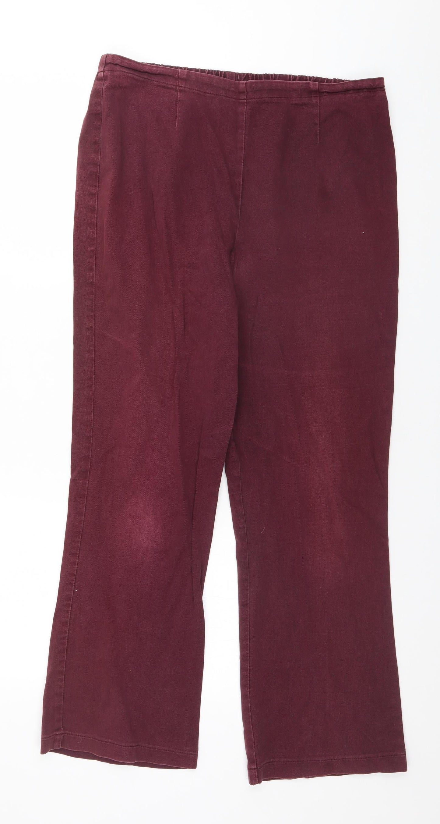 Berkertex Womens Red  Cotton Trousers  Size 14 L28 in Regular