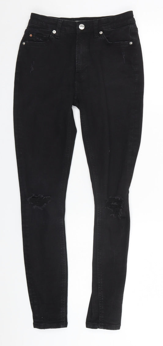 Marks and Spencer Womens Black  Cotton Skinny Jeans Size 6 L28 in Regular