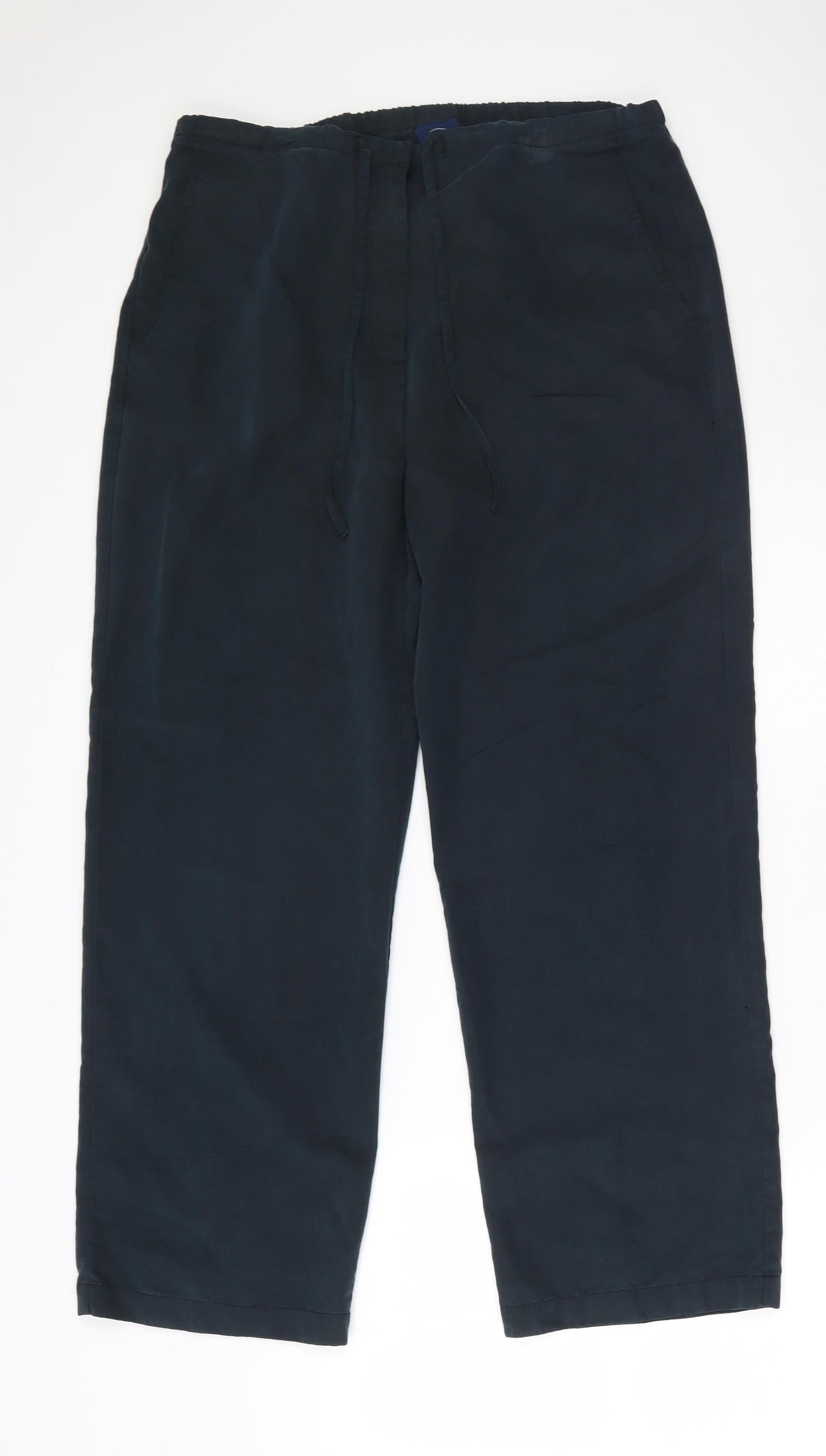 Casual Club Womens Blue  Viscose Trousers  Size 14 L26 in Regular Zip - Drawstring