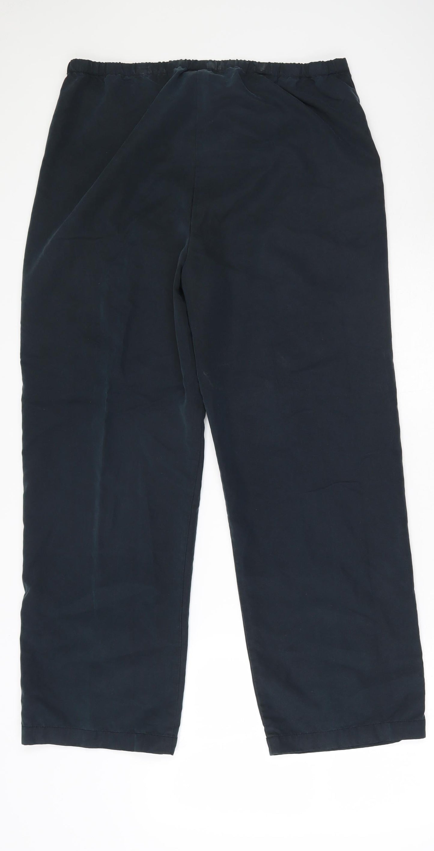 Casual Club Womens Blue  Viscose Trousers  Size 14 L26 in Regular Zip - Drawstring