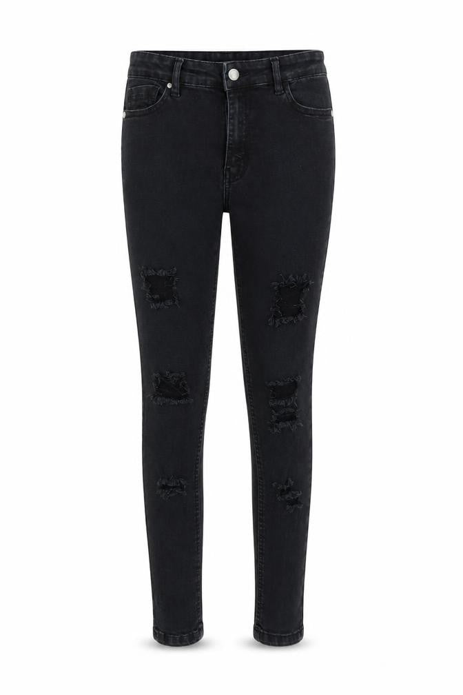 Boohoo Womens Blue  Cotton Skinny Jeans Size 12 L26 in Regular Zip