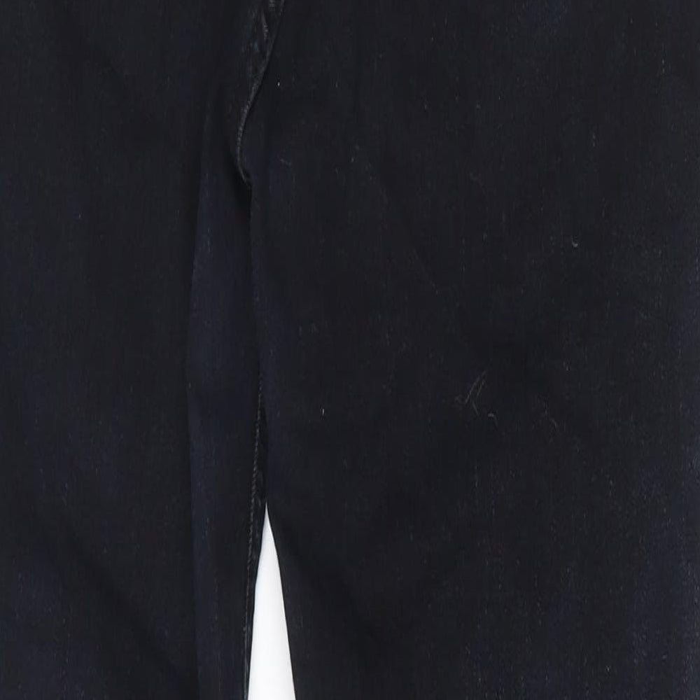 Boohoo Womens Blue  Cotton Skinny Jeans Size 12 L26 in Regular Zip