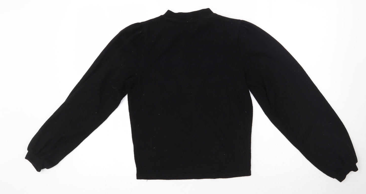 New Look Womens Black High Neck  Polyester Pullover Jumper Size S
