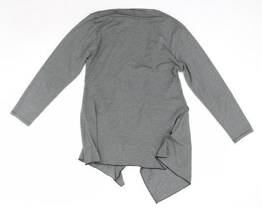 Masai Womens Grey V-Neck Striped Viscose Cardigan Jumper Size M
