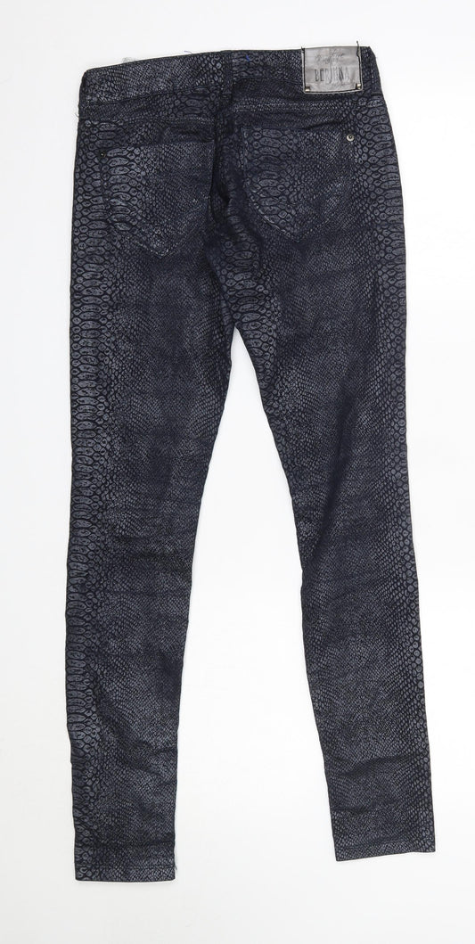 Berska Womens Blue  Cotton Skinny Jeans Size 8 L30 in Regular