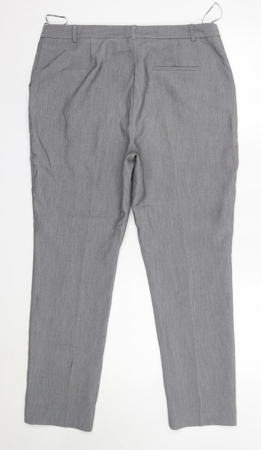 Matalan Womens Grey  Polyester Dress Pants Trousers Size 14 L36 in Regular
