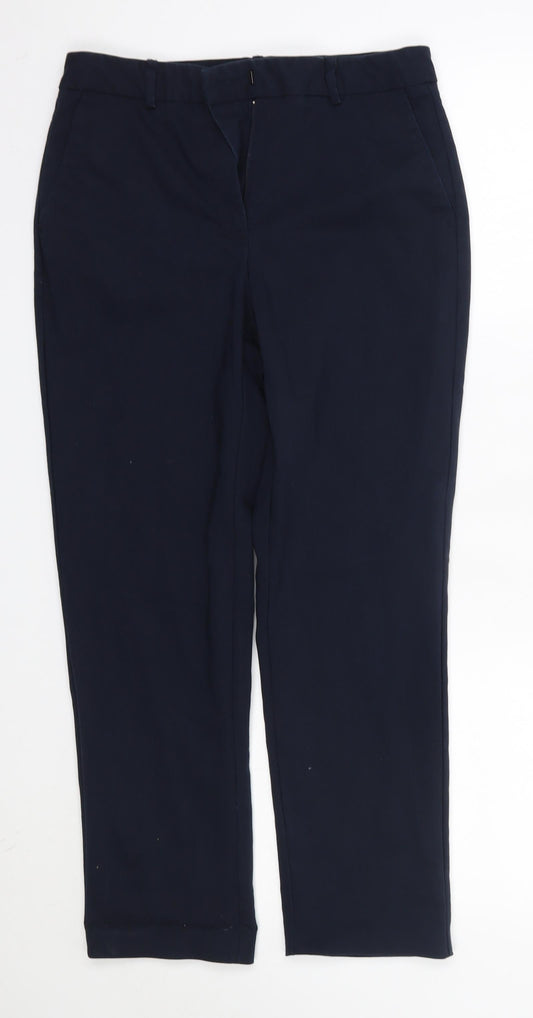 Zara Womens Blue  Cotton Dress Pants Trousers Size S L25 in Regular