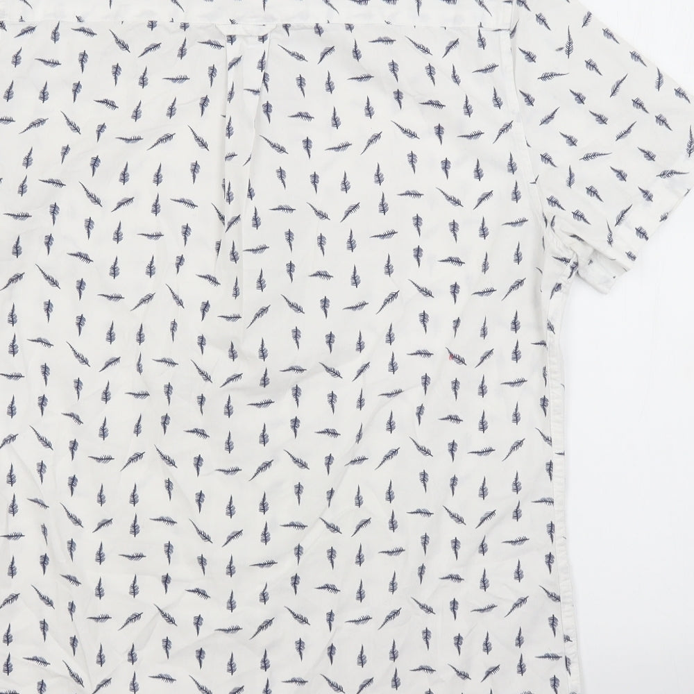 Burton Mens White Floral Cotton  Button-Up Size S Collared